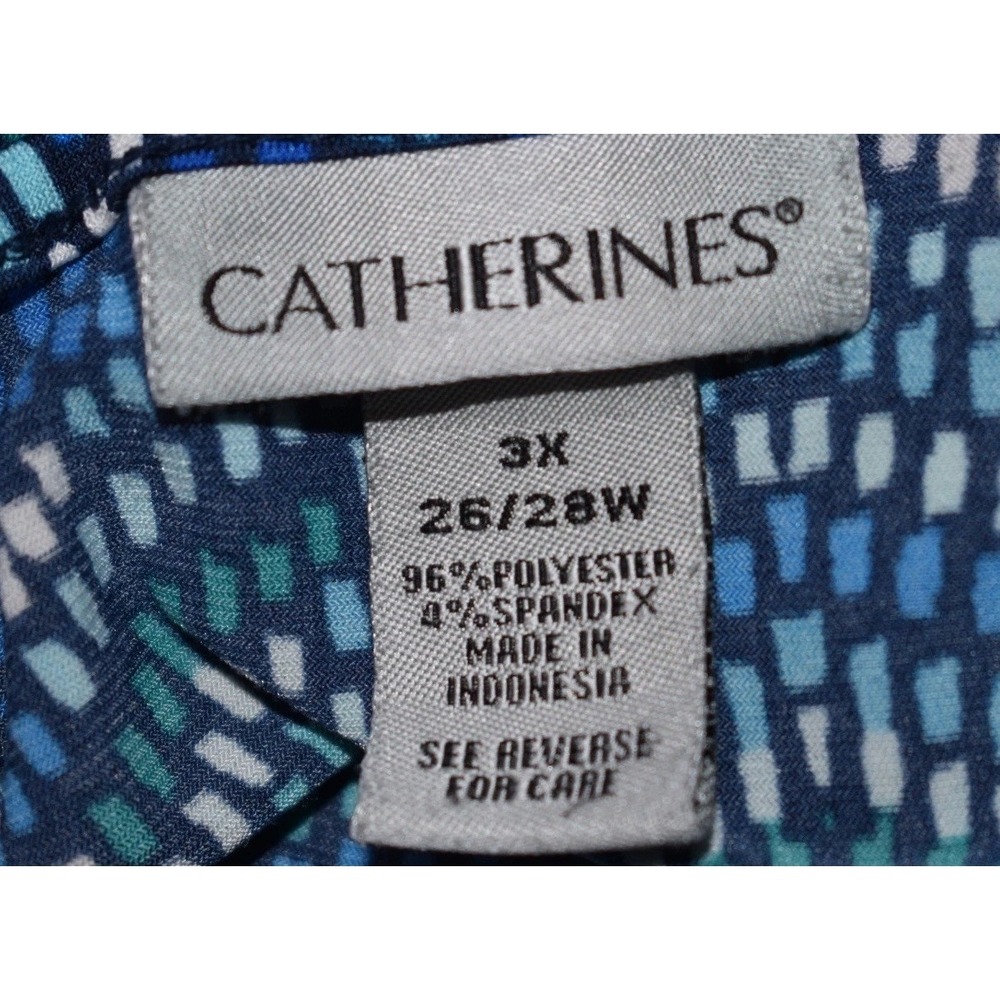 Catherines 3X Sleeveless Stretch Top Lightweigth Geo Print Artsy Breezy Comfy - Picture 4 of 16
